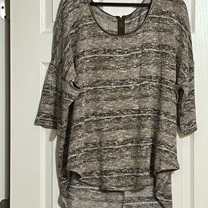 Jessica Simpson Textured Brown and Gray Long Sleeve Top